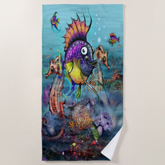 Rainbow Fish Beach Towel Strandlaken (Voorkant)