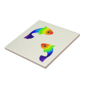 Rainbow Fish Ceramic Tile Tegeltje (Zijkant)