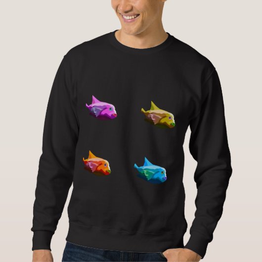 Rainbow Fish Face Trui (Voorkant)