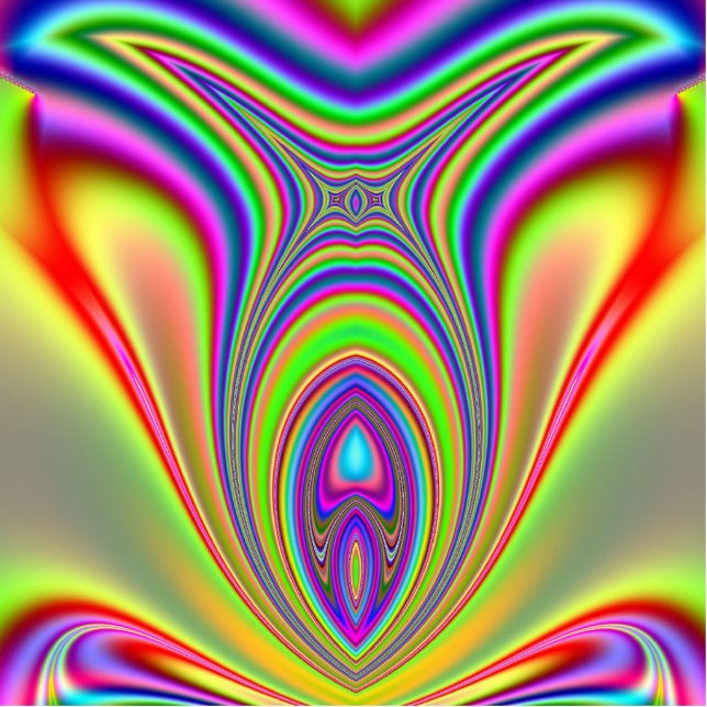 Rainbow Fish Fractal Staand Fotobeeldje (Voorkant)