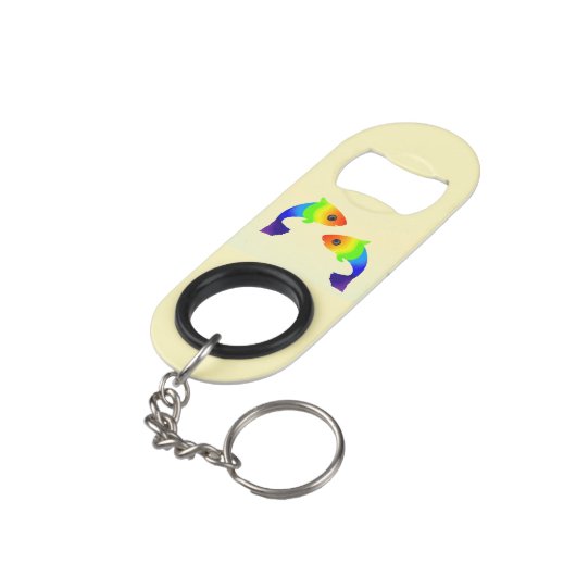 Rainbow Fish Keyring Bottle Opener Mini Flessenopener (Achterkant Gekanteld)