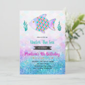 Rainbow Fish-uitnodiging Kaart (Staand voorkant)