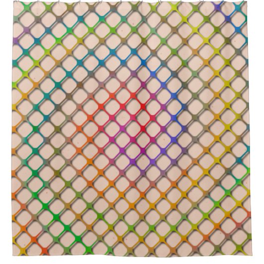 Rainbow Fishnets Shower Curtain Douchegordijn (Voorkant)