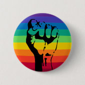 Rainbow FIST-knop LGBT PRIDE Ronde Button 5,7 Cm (Voorkant)