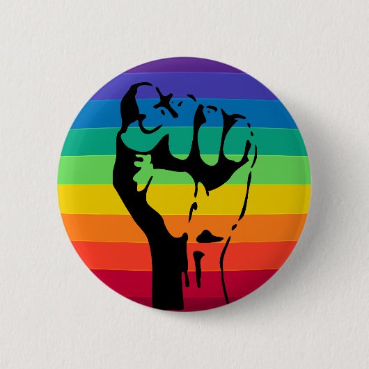 Rainbow FIST-knop LGBT PRIDE Ronde Button 5,7 Cm (Voorkant)