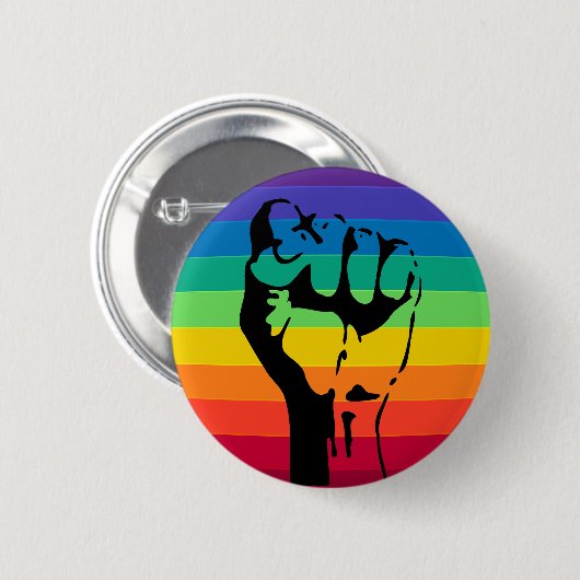 Rainbow FIST-knop LGBT PRIDE Ronde Button 5,7 Cm (Voorkant /achterkant)