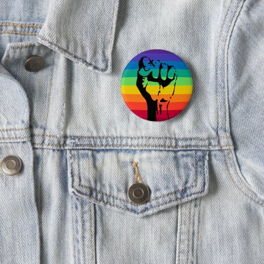 Rainbow FIST-knop LGBT PRIDE Ronde Button 5,7 Cm (In situ)