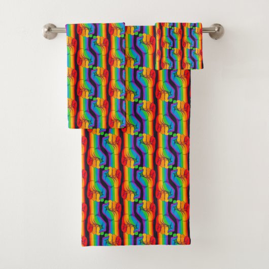 Rainbow Fist Pattern Bad Handdoek (Insitu)