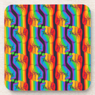 Rainbow Fist Pattern Bier Onderzetter