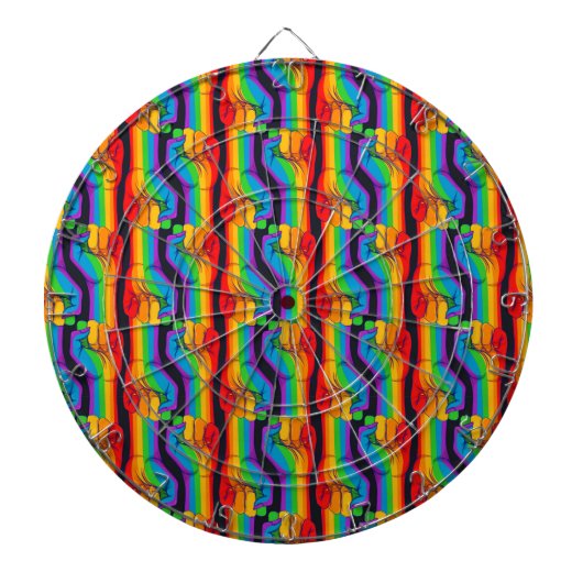 Rainbow Fist Pattern Dartbord (Voorkant)