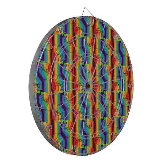 Rainbow Fist Pattern Dartbord (Voorkant Links)