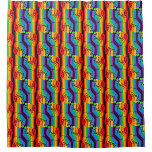 Rainbow Fist Pattern Douchegordijn (Voorkant)