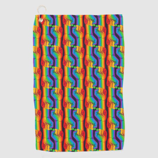 Rainbow Fist Pattern Golfhanddoek (Voorkant)