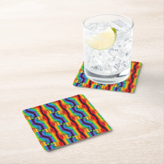 Rainbow Fist Pattern Kartonnen Onderzetters (Insitu)