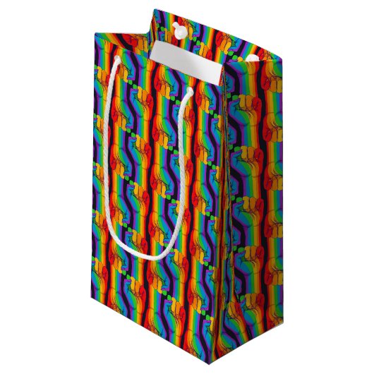 Rainbow Fist Pattern Klein Cadeauzakje (Voorkant Gekanteld)