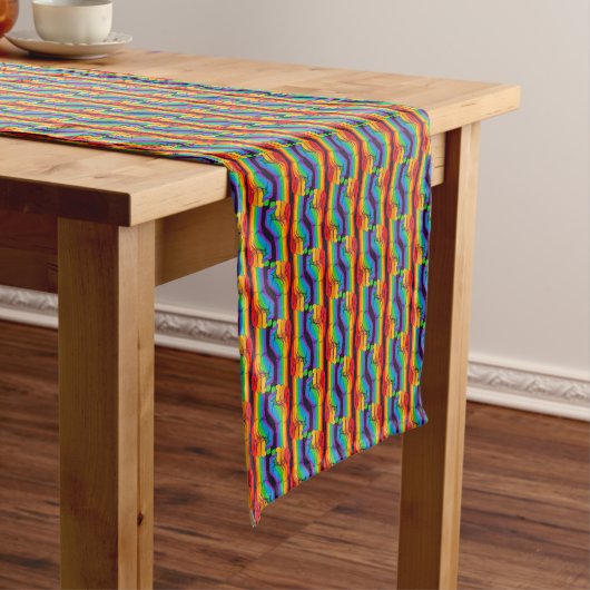 Rainbow Fist Pattern Korte Tafelloper (Voorbeeld)