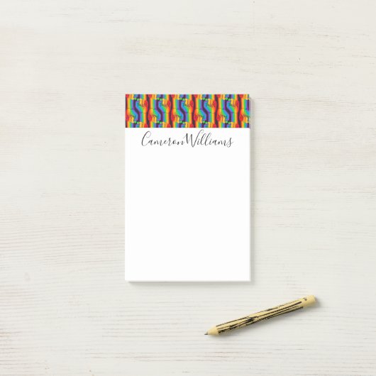Rainbow Fist Pattern Post-it® Notes (Op bureau)