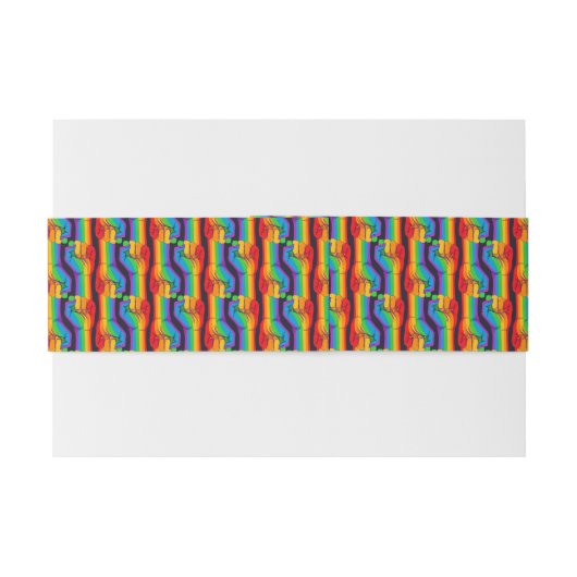 Rainbow Fist Pattern Uitnodigingen Wikkel (Achterkant Voorbeeld)