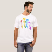 Rainbow Fists Gay Pride Civil Rights Protest T T-shirt (Voorkant volledig)