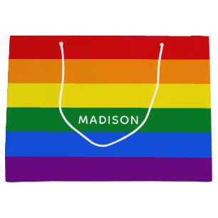 Rainbow Flag, aangepaste naam grote cadezak Groot Cadeauzakje