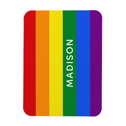 Rainbow Flag aangepaste naam magneet (Verticaal)