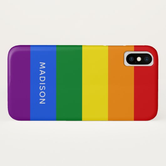 Rainbow Flag aangepaste naam telefoongesprekken Case-Mate iPhone Case (Achterkant (horizontaal))