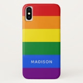 Rainbow Flag aangepaste naam telefoongesprekken Case-Mate iPhone Case (Achterkant)