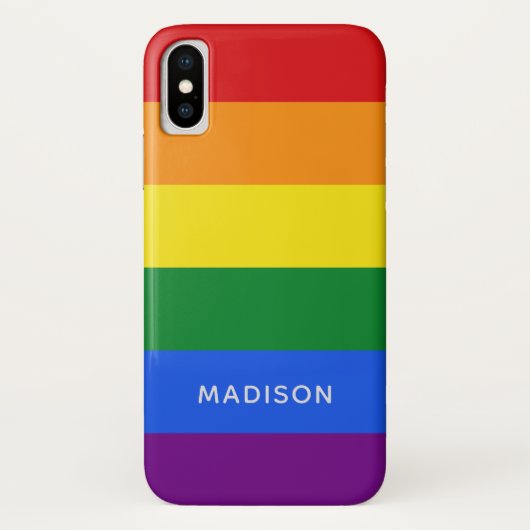 Rainbow Flag aangepaste naam telefoongesprekken Case-Mate iPhone Case (Achterkant)