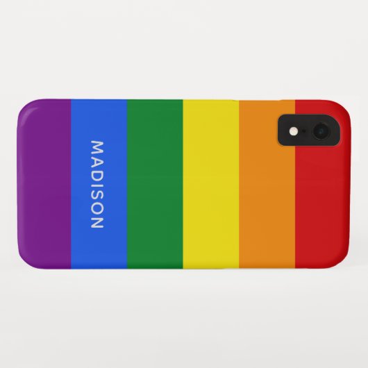 Rainbow Flag aangepaste naam telefoongesprekken Case-Mate iPhone Case (Achterkant (horizontaal))