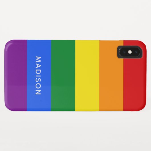 Rainbow Flag aangepaste naam telefoongesprekken Case-Mate iPhone Case (Achterkant (horizontaal))