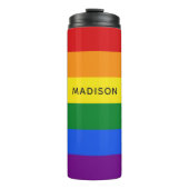Rainbow Flag aangepaste naam tumbler Thermosbeker (Voorkant)