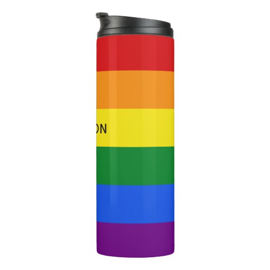 Rainbow Flag aangepaste naam tumbler Thermosbeker (Geroteerd rechts)