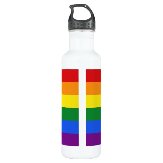 Rainbow Flag, aangepaste naam waterflessen Waterfles (Achterkant)