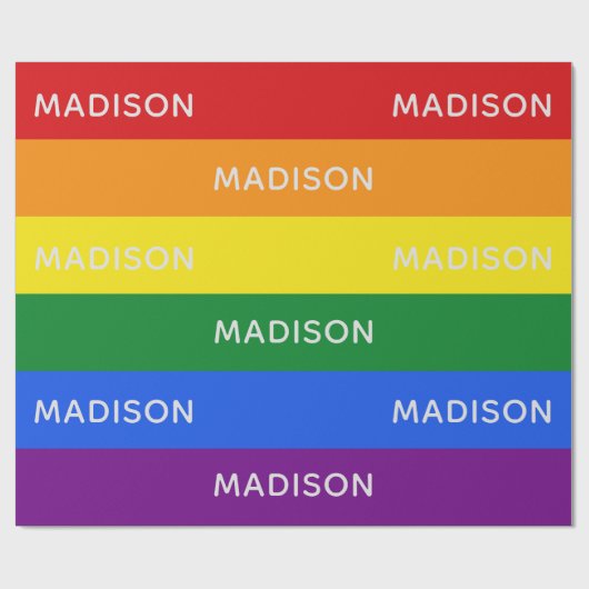 Rainbow Flag aangepaste naam wrapping papier (Vlak)