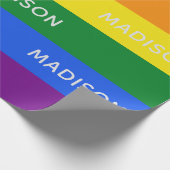 Rainbow Flag aangepaste naam wrapping papier (Hoek)