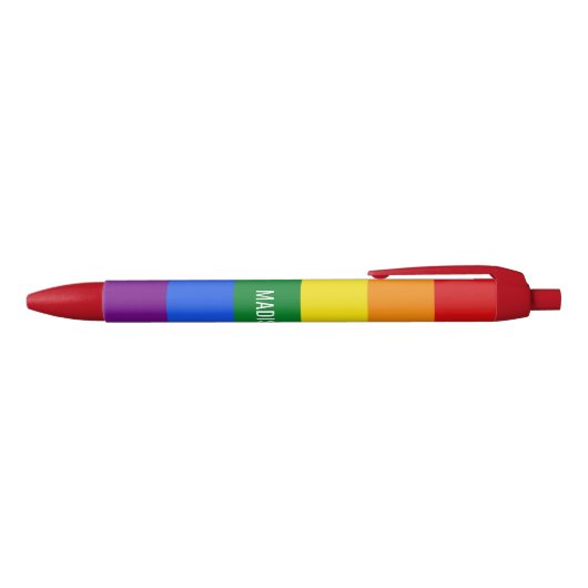 Rainbow Flag aangepaste naampennen Blauwe Inkt Pen (Bovenkant)