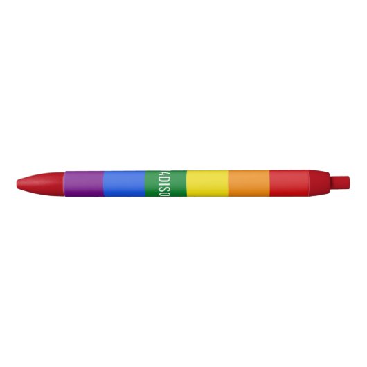 Rainbow Flag aangepaste naampennen Blauwe Inkt Pen (Voorkant)