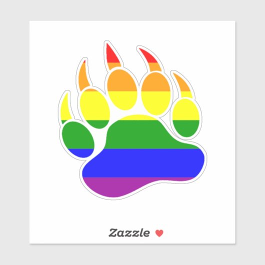 Rainbow Flag Beer Paw Sticker (Vel)