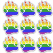 Rainbow Flag Beer Paw Sticker (Voorkant)
