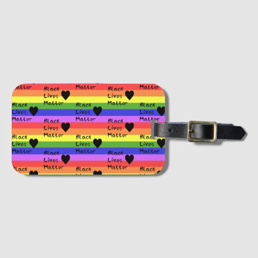 Rainbow Flag Black Lives Matte Text LGBTQ Bagagelabel (Voorkant (horizontaal))