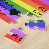 Rainbow Flag Black Lives Matte Text LGBTQ Legpuzzel (Zijkant)
