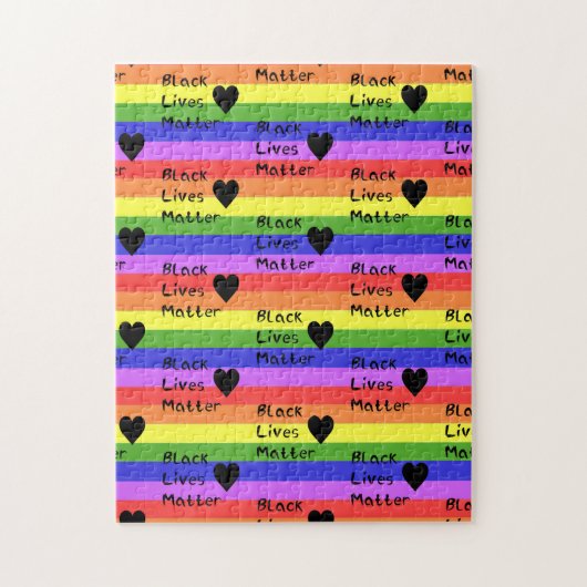 Rainbow Flag Black Lives Matte Text LGBTQ Legpuzzel (Verticaal)