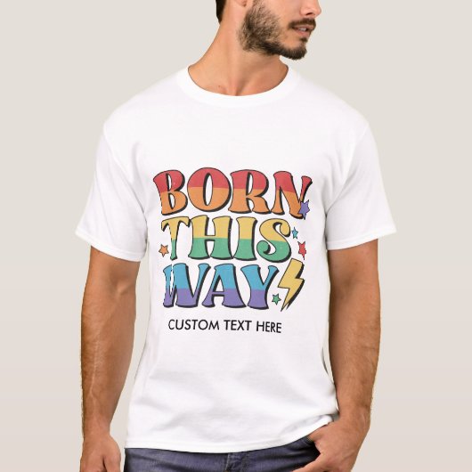 RAINBOW FLAG BORN OP DEZE MANIER RETRO AESTHETICS  T-SHIRT (Voorkant)