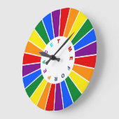 RAINBOW FLAG BUTTON RAYS + uw teken of tekst Grote Klok (Hoek)