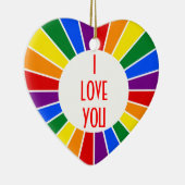 RAINBOW FLAG BUTTON RAYS + uw teken of tekst Keramisch Ornament (Rechts)