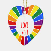 RAINBOW FLAG BUTTON RAYS + uw teken of tekst Keramisch Ornament (Links)