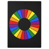 RAINBOW FLAG BUTTON RAYS + uw teken of tekst Klembord (Achterkant)