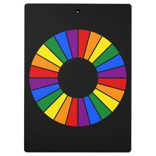 RAINBOW FLAG BUTTON RAYS + uw teken of tekst Klembord (Achterkant)
