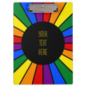 RAINBOW FLAG BUTTON RAYS + uw teken of tekst Klembord (Voorkant)
