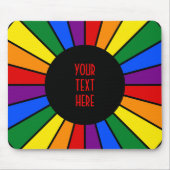 RAINBOW FLAG BUTTON RAYS + uw teken of tekst Muismat (Voorkant)